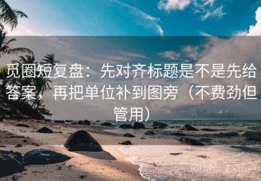 觅圈短复盘：先对齐标题是不是先给答案，再把单位补到图旁（不费劲但管用）