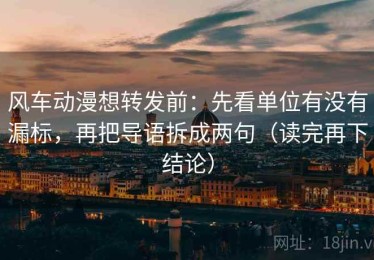 风车动漫想转发前：先看单位有没有漏标，再把导语拆成两句（读完再下结论）