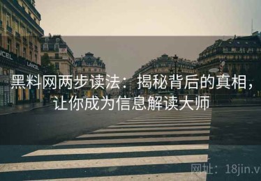 黑料网两步读法：揭秘背后的真相，让你成为信息解读大师