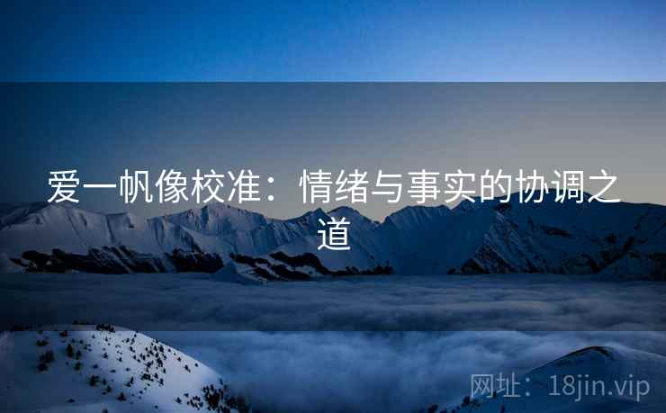 爱一帆像校准：情绪与事实的协调之道