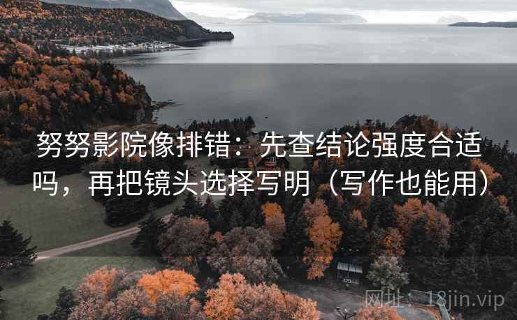 努努影院像排错：先查结论强度合适吗，再把镜头选择写明（写作也能用）